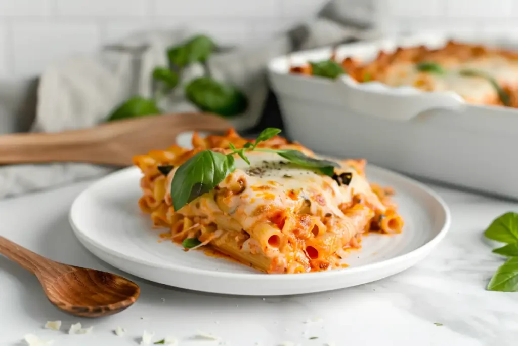 baked-ziti-no-meat-serving