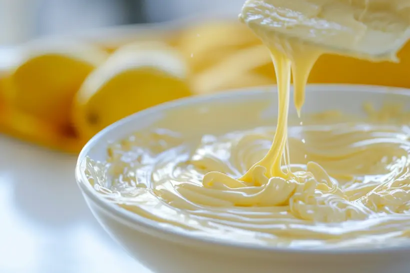 Cake batter texture showing proper thickness before baking