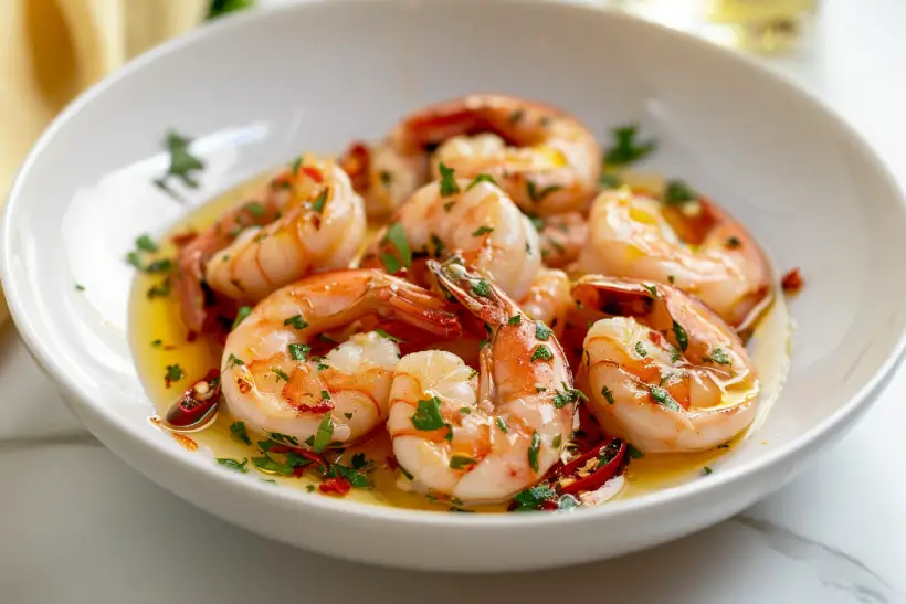 Gambas pil pil served